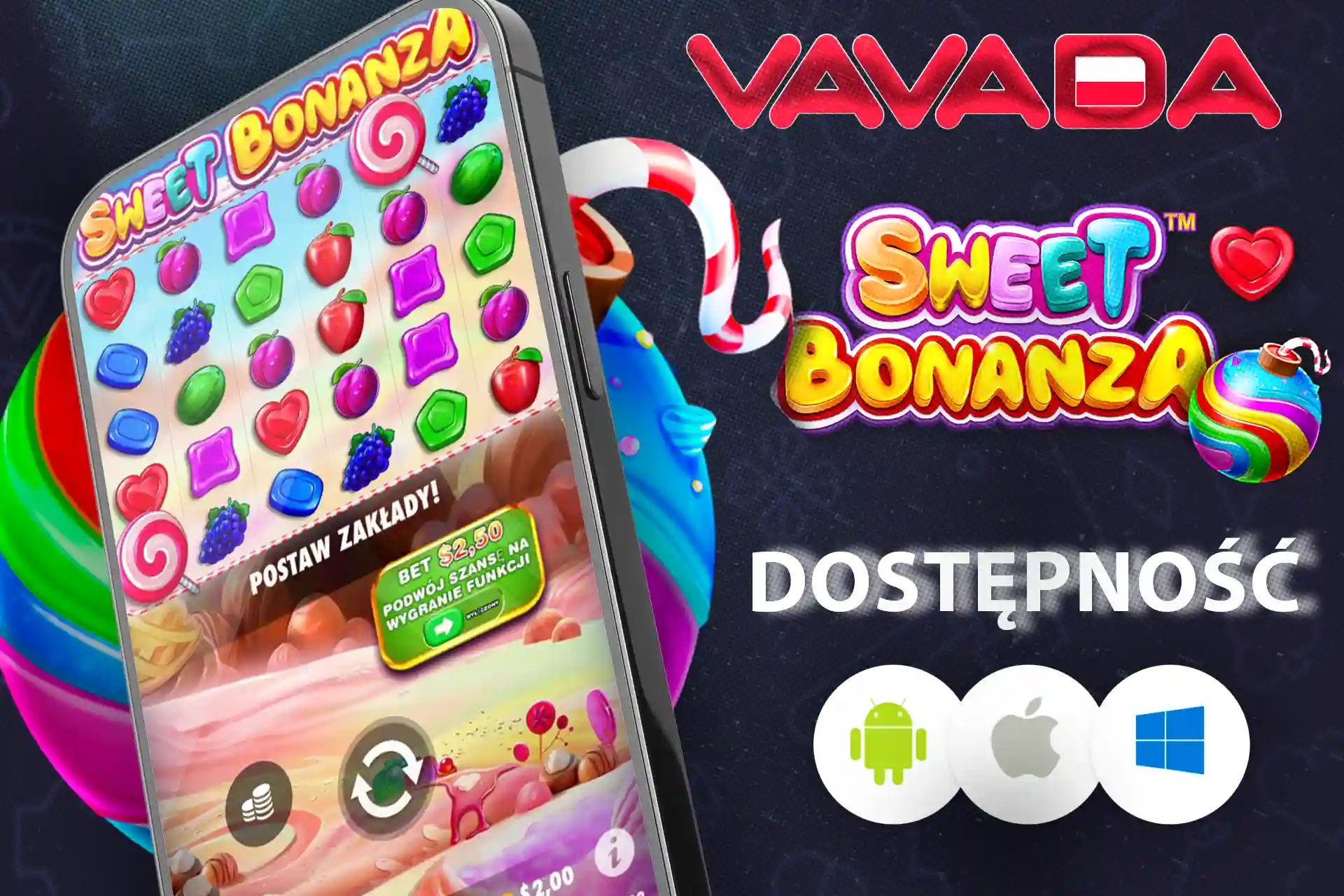 Zagraj w Sweet Bonanza na Androidzie, iOS i Windowsie